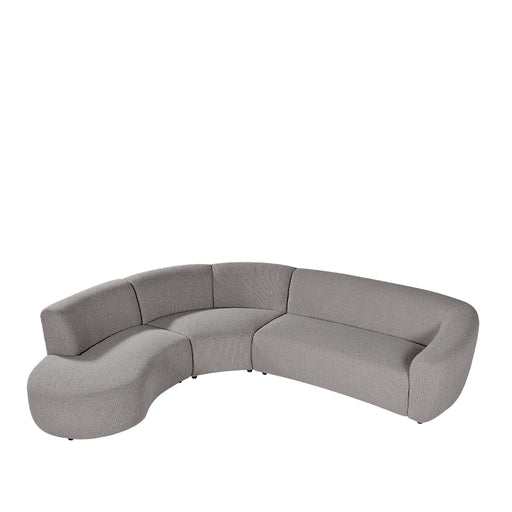 Hoekbank Florence Bouclé Mushroom Links 300x268x77 cm-Hoekbanken-LABEL51
