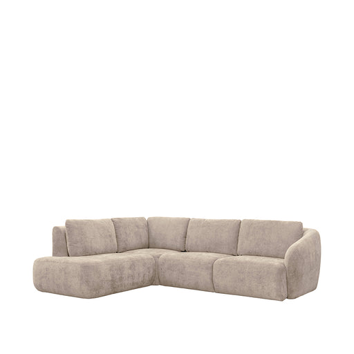 Hoekbank Matteo Fluweel Beige Links-Hoekbanken-LABEL51