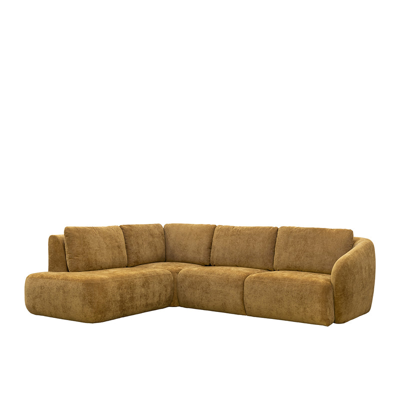 Hoekbank Matteo Fluweel Dark Honey Maloy Links 270x239x85 cm-Hoekbanken-LABEL51
