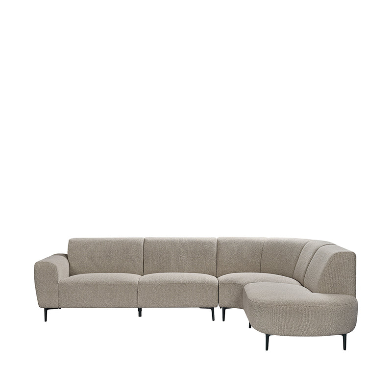Hoekbank Mauro Bouclé Mushroom Rechts 300x232x81 cm-Hoekbanken-LABEL51
