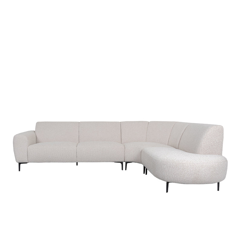 Hoekbank Mauro Bouclé Naturel Rechts 300x232x81 cm-Hoekbanken-LABEL51