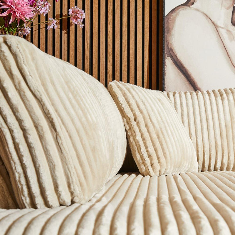 Hoekbank Teddy Ribstof Beige 80x100 cm-Hoekbanken-Starfurn
