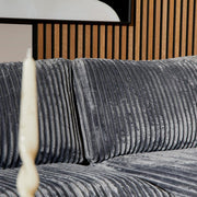 Hoekbank Teddy Ribstof Donkergrijs 271x199x87 cm-Hoekbanken-Starfurn