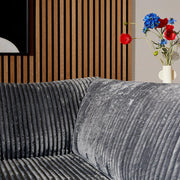 Hoekbank Teddy Ribstof Donkergrijs 271x199x87 cm-Hoekbanken-Starfurn