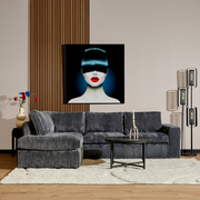 Hoekbank Teddy Ribstof Donkergrijs 271x199x87 cm-Hoekbanken-Starfurn