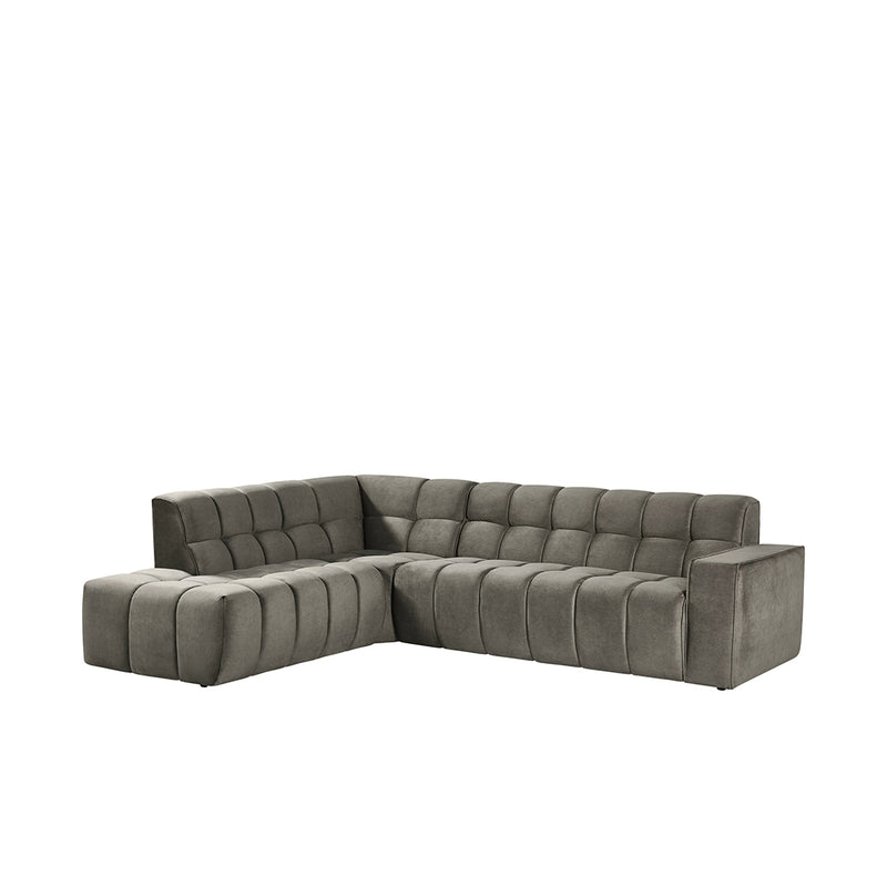Hoekbank Valentino Fluweel Taupe 290x233x83 cm-Hoekbanken-LABEL51