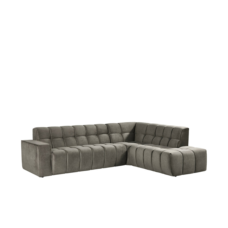 Hoekbank Valentino Fluweel Taupe Rechts 290x233x83 cm-Hoekbanken-LABEL51