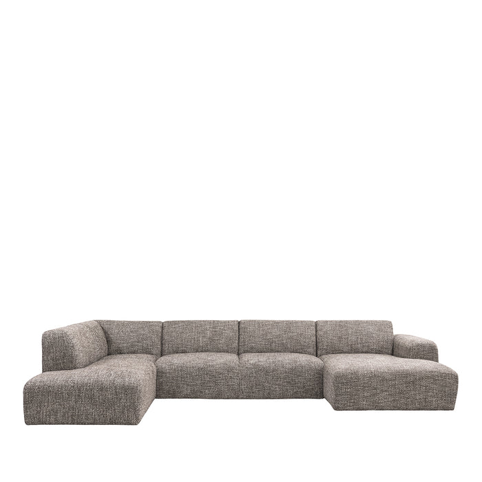 Hoekbank Verona Geweven Beige Links-Hoekbanken-LABEL51