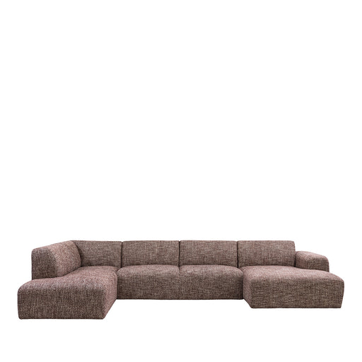 Hoekbank Verona Geweven Cherry chocolate silencio Links-Hoekbanken-LABEL51
