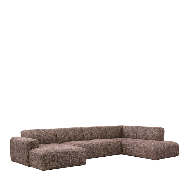 Hoekbank Verona Geweven Cherry chocolate silencio Rechts-3-Zitsbanken-LABEL51
