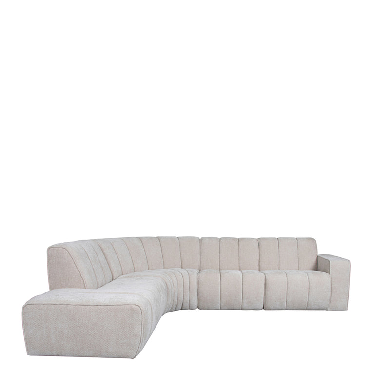 Hoekbank Vitoro Naturel Chenille Hoekbank Links 302x253x82 cm-Hoekbanken-LABEL51