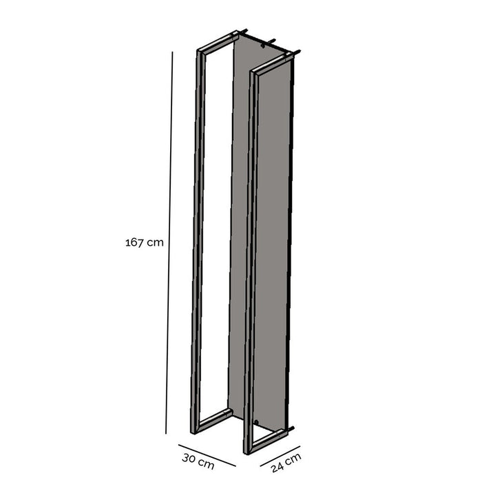 Houtopslag CUBIC Staal Zwart 30x24x167cm Spinder Design-Opbergkasten-Spinder
