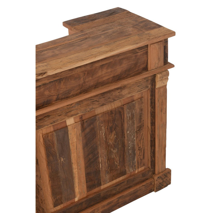 J-Line Bar 2 lades gerecycleerd hout naturel-Wijnrekken-J-Line