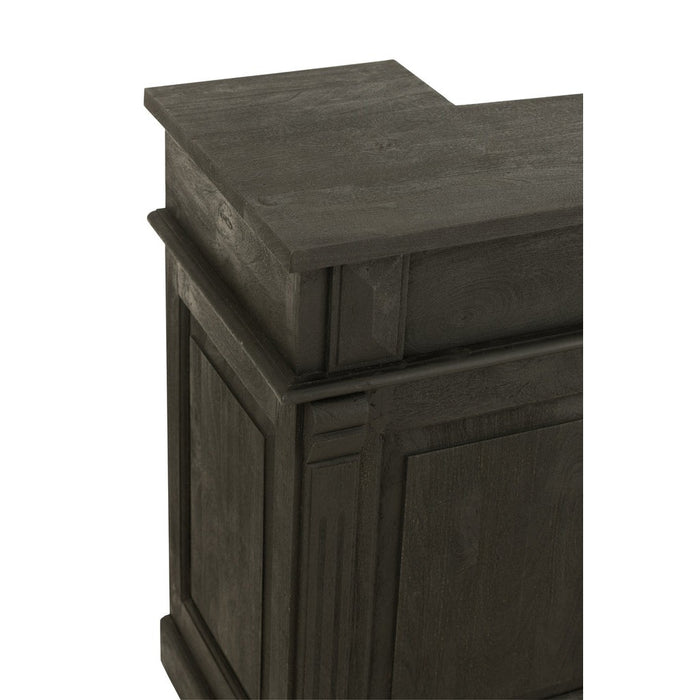 J-Line Bar 2 lades mango hout zwart-Wijnrekken-J-Line