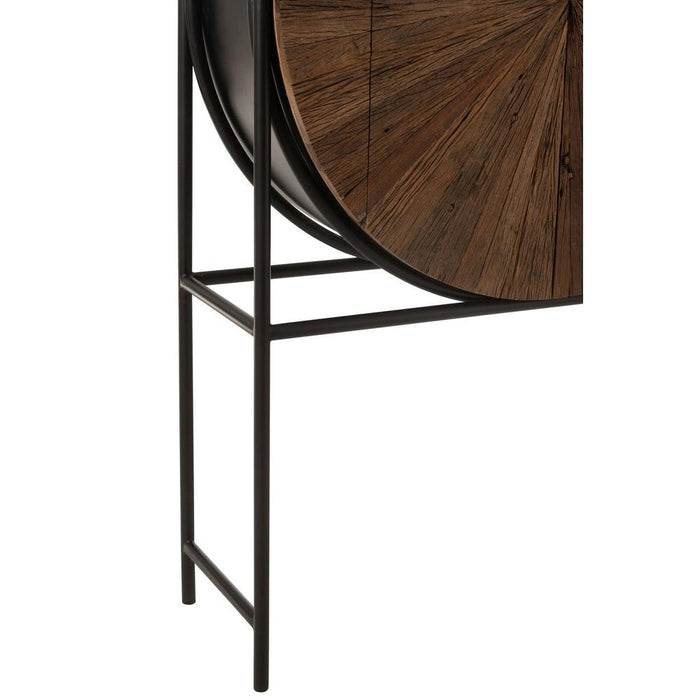 J-Line Bar Shanil gerecycleerd hout/mdf bruin/zwart-Wijnkasten-J-Line