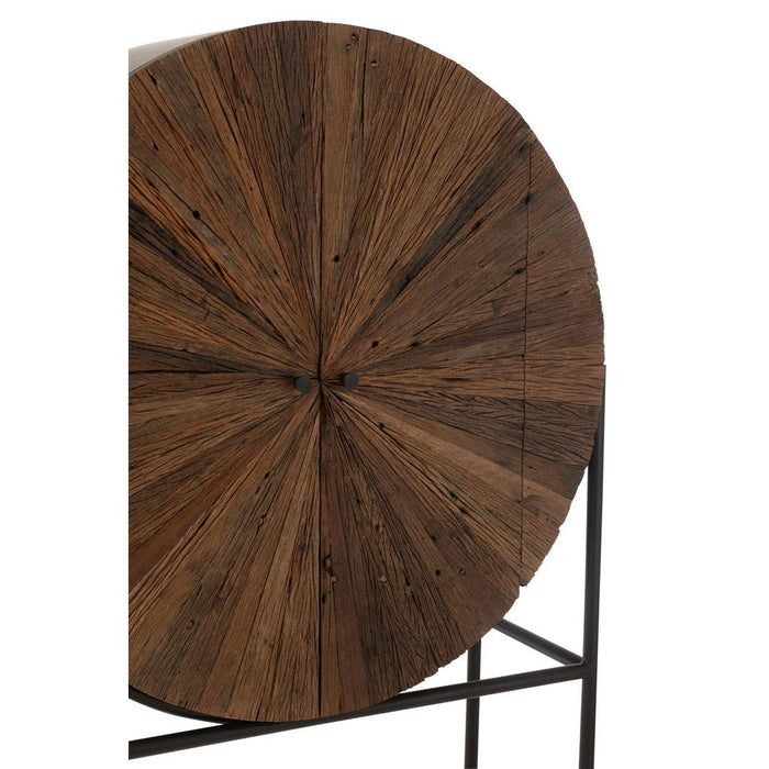 J-Line Bar Shanil gerecycleerd hout/mdf bruin/zwart-Wijnkasten-J-Line