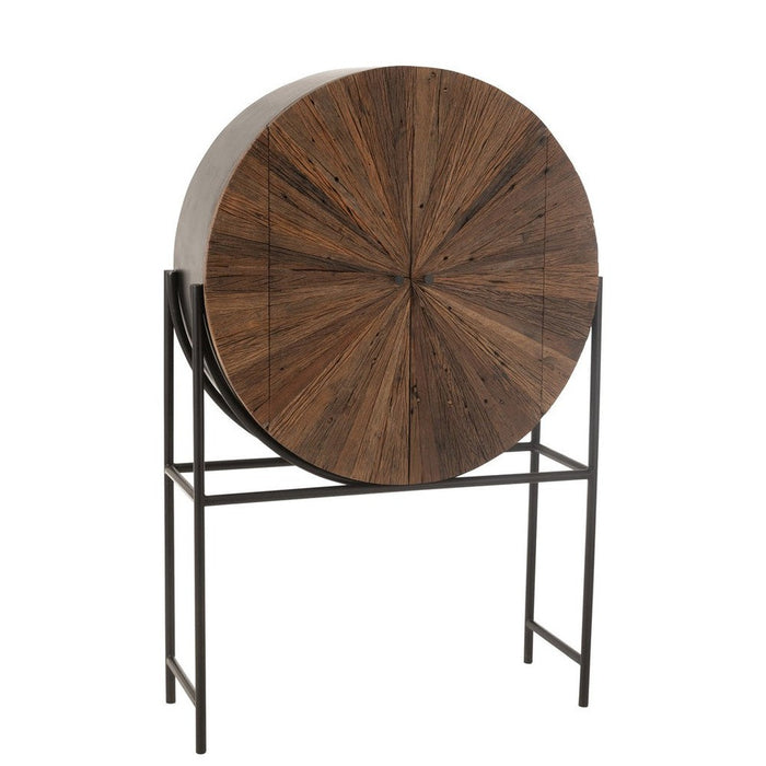 J-Line Bar Shanil gerecycleerd hout/mdf bruin/zwart-Wijnkasten-J-Line