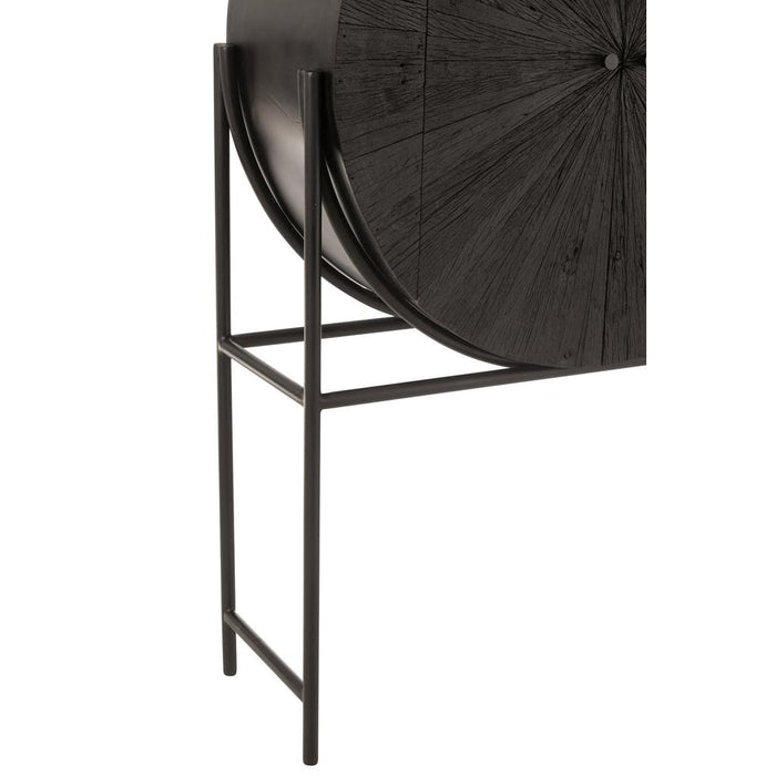 J-Line Bar Shanil gerecycleerd hout/mdf zwart-Wijnkasten-J-Line