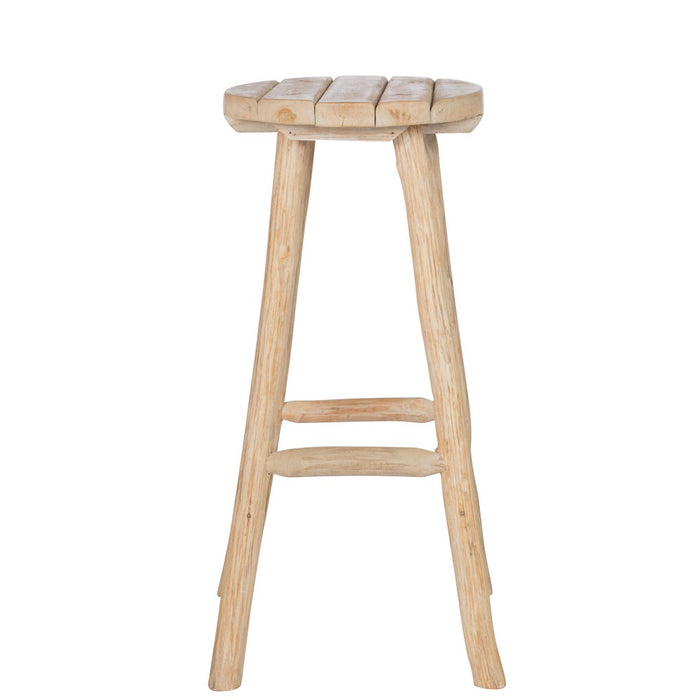 J-Line Barkurk Rond eik hout naturel-Barkrukken-J-Line