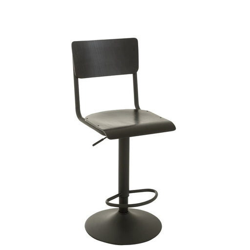 J-Line Barstoel Hout/metaal zwart-Barkrukken-J-Line