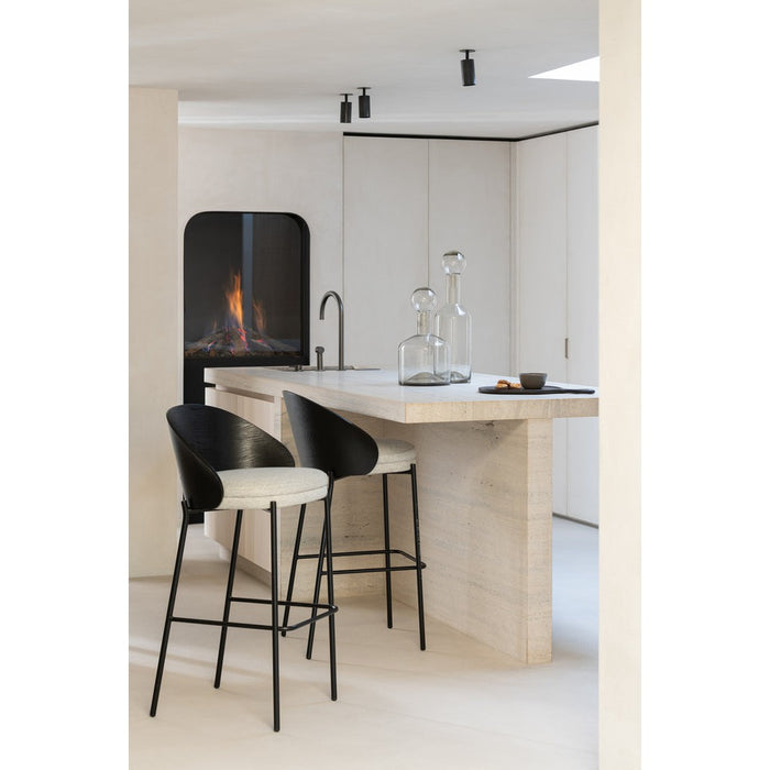 J-Line Barstoel Lone multiplex/metaal zwart/grijs-Barkrukken-J-Line