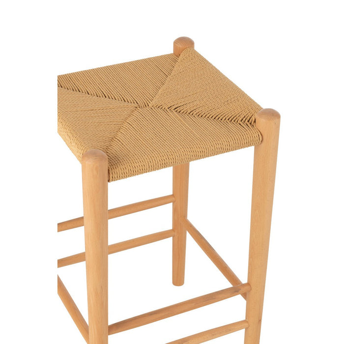 J-Line Barstoel Orientaal essenhout/touw naturel-Barkrukken-J-Line