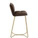 J-Line Barstoel Pierre metaal/textiel donker bruin-Barkrukken-J-Line