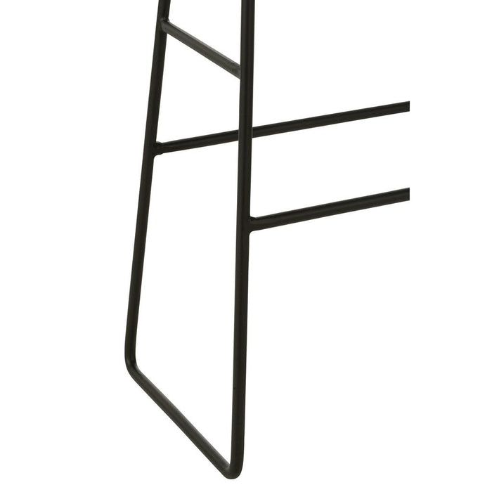 J-Line Barstoel Rechthoekig gerecycleerd teak zwart large-Barkrukken-J-Line