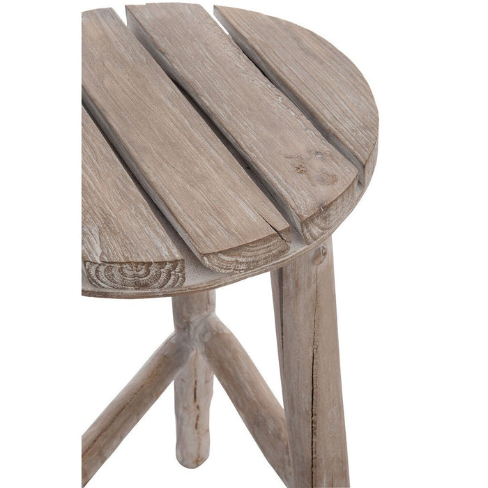 J-Line Barstoel Rond hout white wash m-Krukken-J-Line