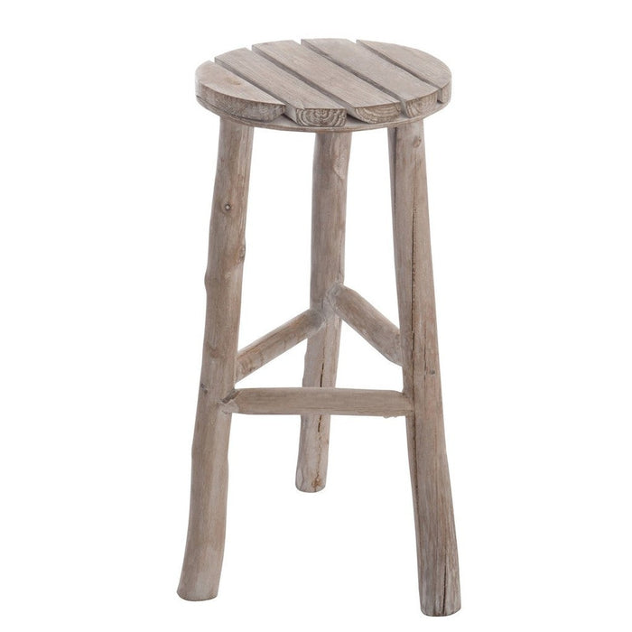 J-Line Barstoel Rond hout white wash m-Krukken-J-Line