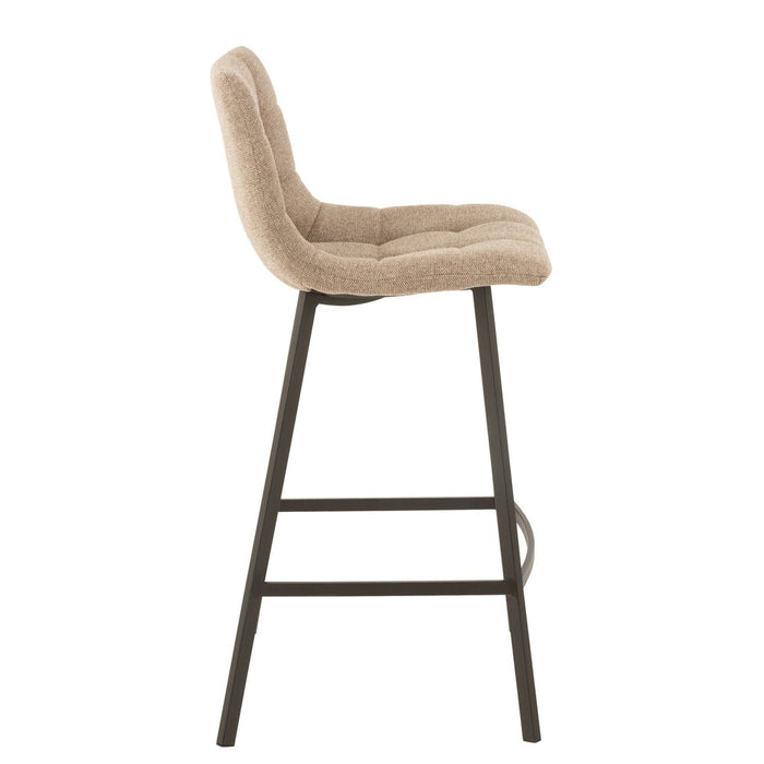 J-Line Barstoel Stephane textiel/metaal beige-Barkrukken-J-Line