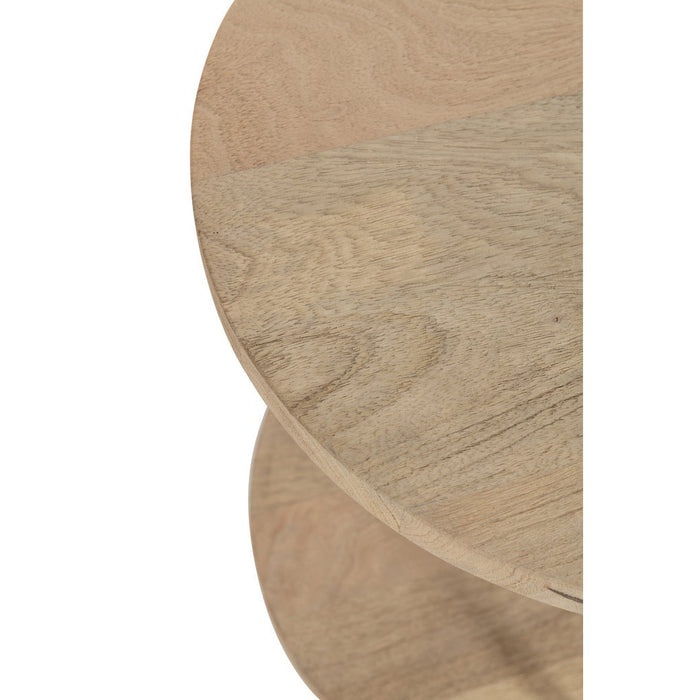 J-Line Bijzettafel Eli 2planken mango hout/staal naturel/grijs-Bijzettafels-J-Line