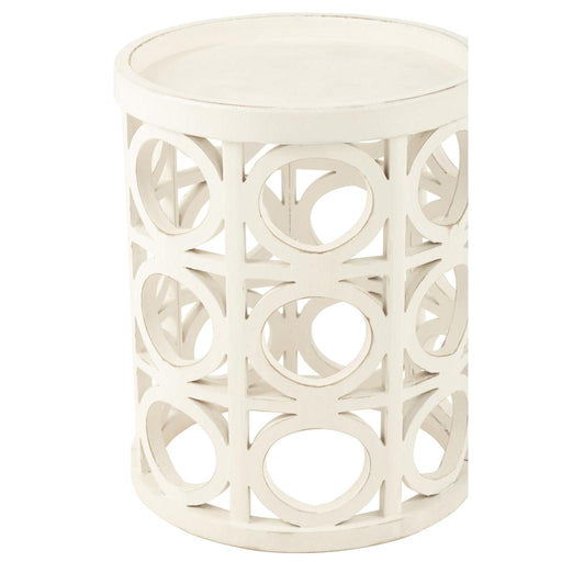 J-Line Bijzettafel Gekerfd sparhout/mdf wit-Bijzettafels-J-Line