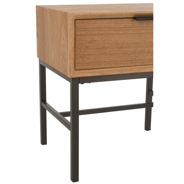 J-Line Bijzettafel Op onderstel hout/metaal naturel-Bijzettafels-J-Line