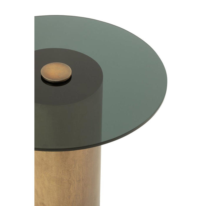 J-Line Bijzettafel Soni ijzer/glas zwart/brons-Bijzettafels-J-Line