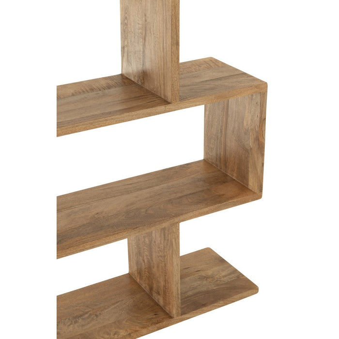 J-Line Boekenkast Verticaal latten mango hout naturel-Vakkenkasten-J-Line
