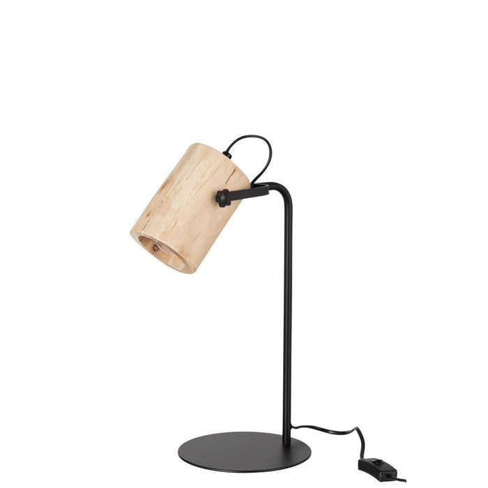 J-Line Bureaulamp Silas berangan hout naturel-Tafellampen-J-Line