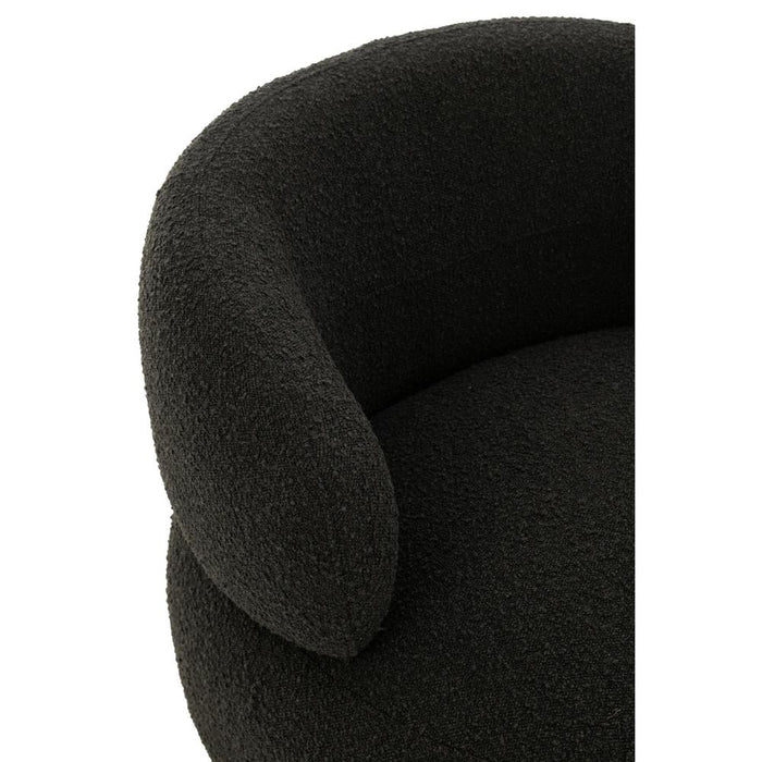 J-Line Chair Swivel Round Poplar Wood/Foam Black-Eetkamerstoelen-J-Line
