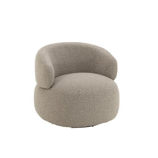 J-Line Chair Swivel Round Poplar Wood/Foam Taupe-Eetkamerstoelen-J-Line