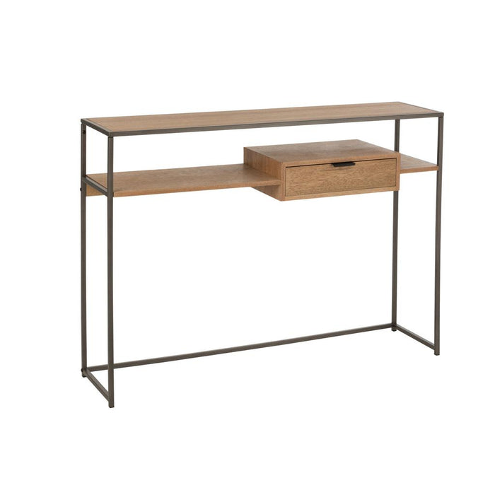 J-Line Console 1 lade hout/metaal naturel-Consoletafels-J-Line