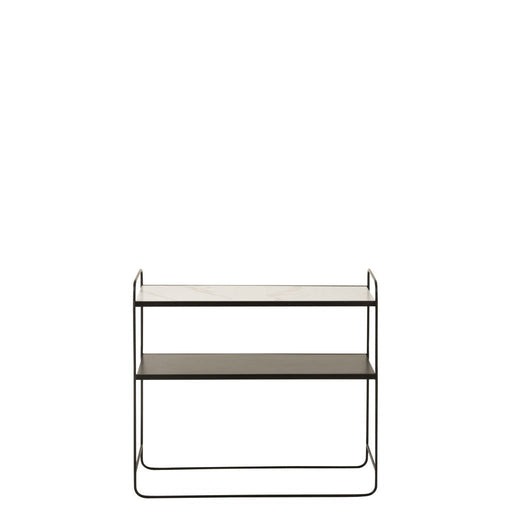 J-Line Console Marmer 2 planken mdf/ijzer zwart-Consoletafels-J-Line