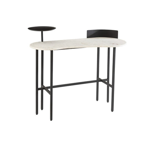 J-Line Console Marmer/ijzer wit/zwart-Consoletafels-J-Line