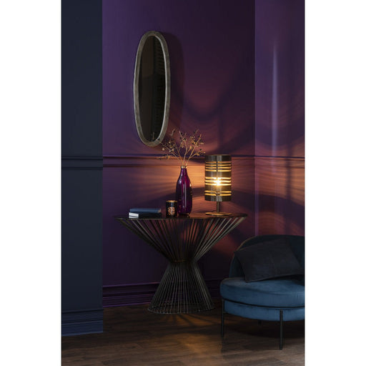 J-Line Console Ovaal spijlen metaal/glas grijs/bruin-Consoletafels-J-Line