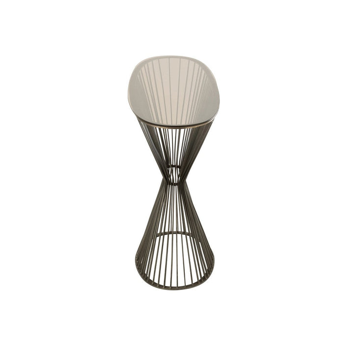 J-Line Console Ovaal spijlen metaal/glas grijs/bruin-Consoletafels-J-Line