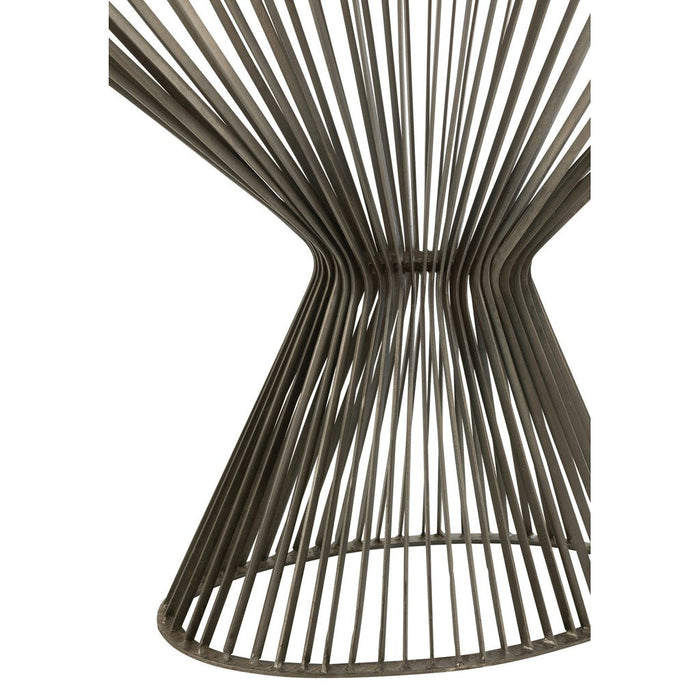 J-Line Console Ovaal spijlen metaal/glas grijs/bruin-Consoletafels-J-Line