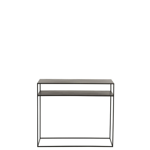 J-Line Console Rechthoekig 2 planken metaal zwart-Consoletafels-J-Line