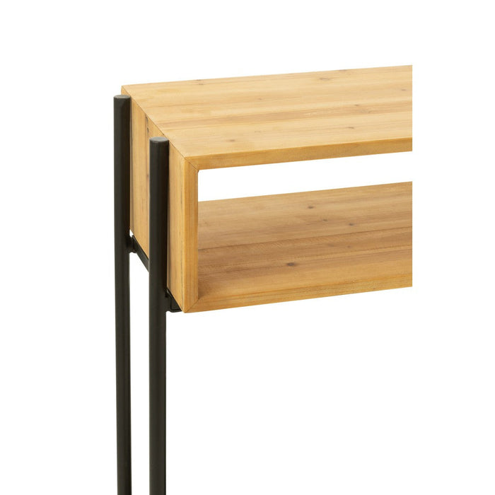 J-Line Console Tina hout/ijzer zwart/naturel-Consoletafels-J-Line