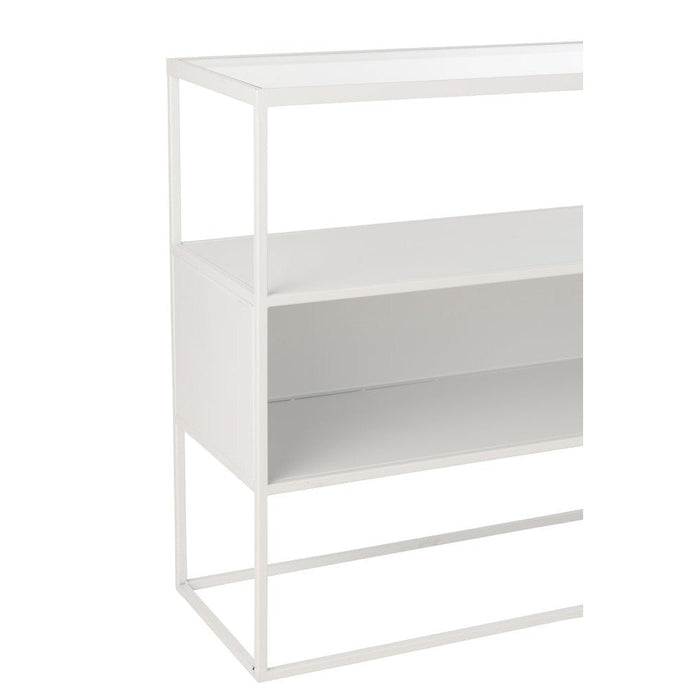 J-Line Console Vierkant metaal/glas wit-Consoletafels-J-Line