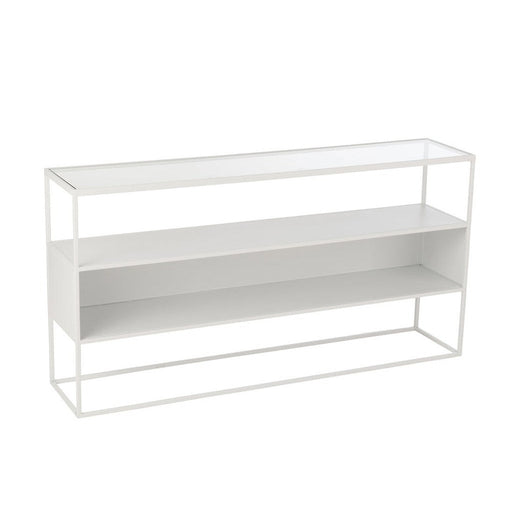 J-Line Console Vierkant metaal/glas wit-Consoletafels-J-Line