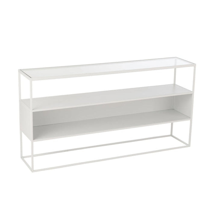 J-Line Console Vierkant metaal/glas wit-Consoletafels-J-Line